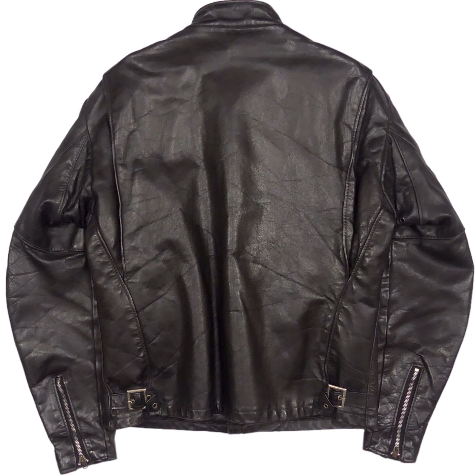 Schott ブラックレザーシングルライダースジャケット 40