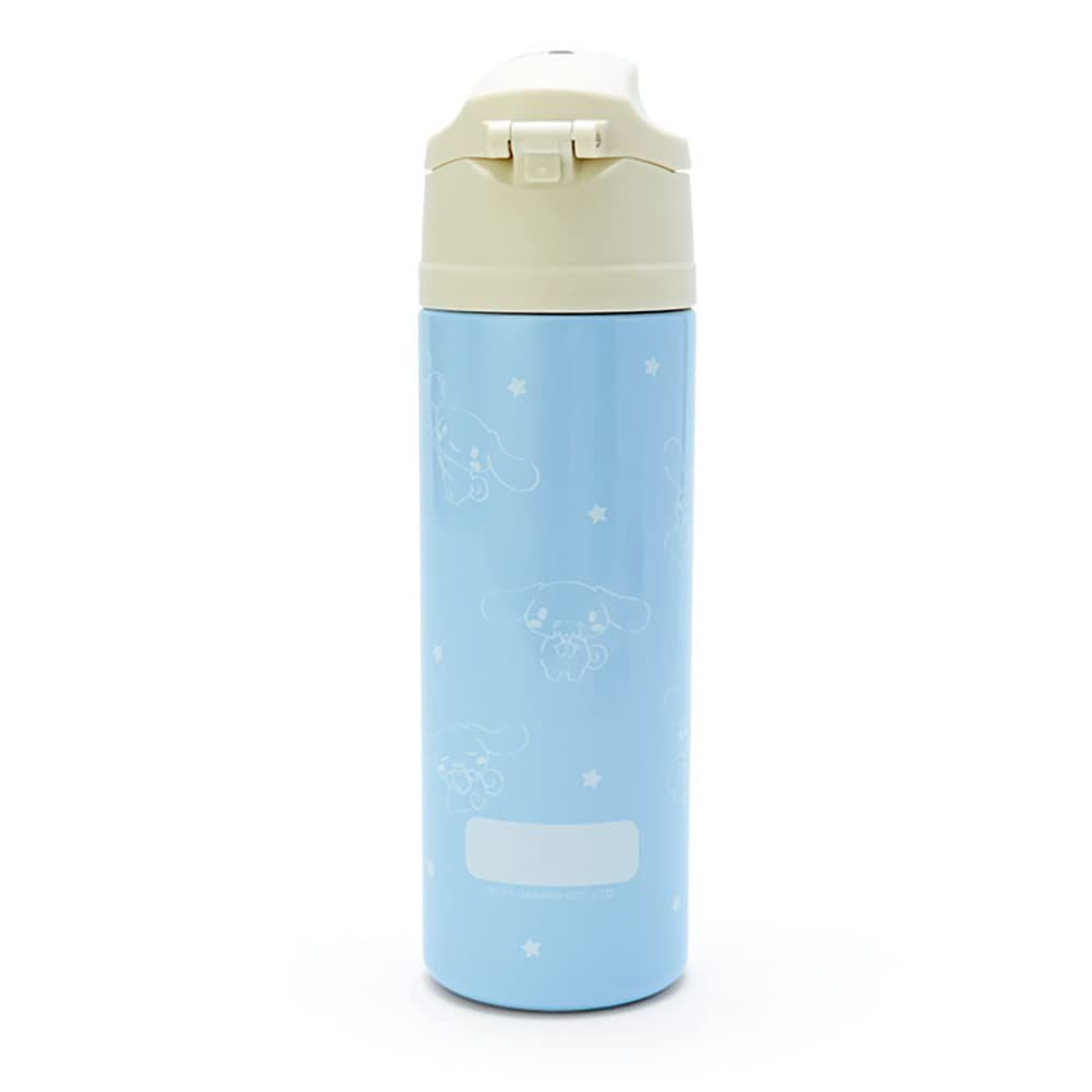 サンリオ 子供用 水筒 470ml 直飲み ワンタッチ ステンレス ボトル シナモロール シナモン Cinnamoroll 保冷専用 ショルダーヒモが付いたポーチ付き 名前スペース付き 女の子 キャラクター 212512 SANRIO [シナモロール]