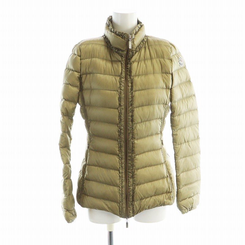 MONCLER☆MIRABELLE ジップ ダウンパディングジャケット カーキ MONCLER☆MIRABELLE ジップ ダウンパディングジャケット カーキ