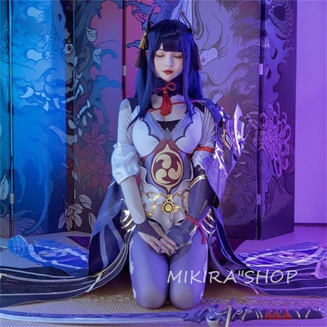 Cosplay パーティー 原神 げんしん雷電将軍 ボス コスプレ衣装 豪華版 禍津御建鳴神命 コスプレ衣装 アクセサリー ウィッグ-靴追加 可 コスチューム cosplay クリスマス 学園祭 ハロウイーン パーティー 変装