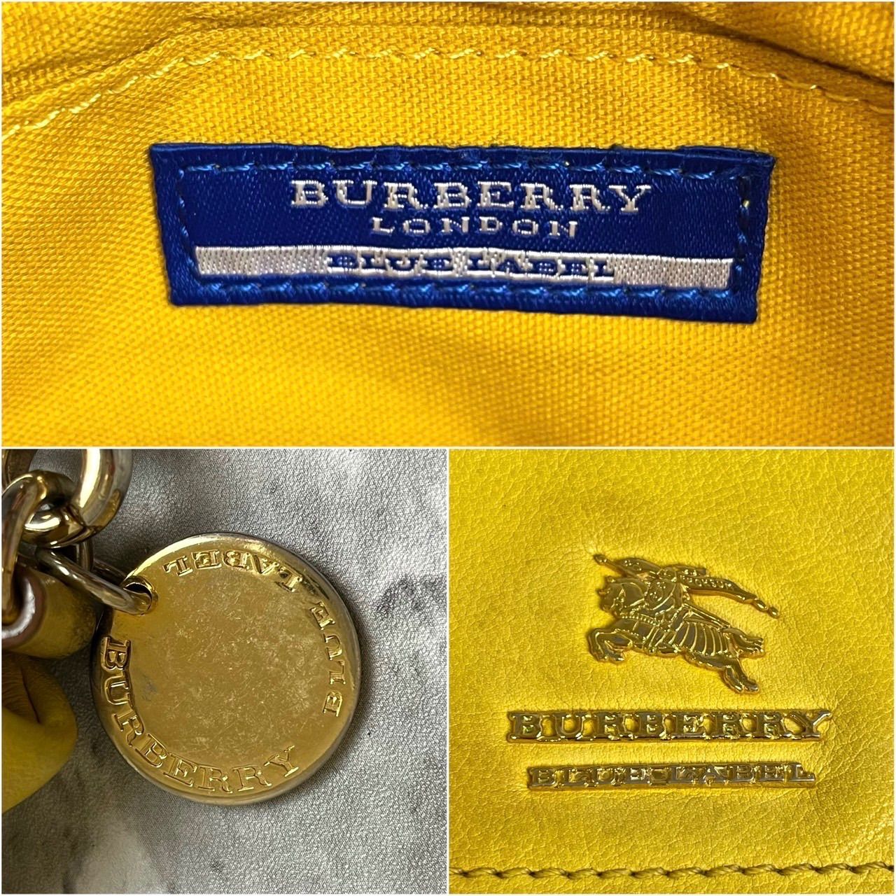 ✨格安✨BURBERRY バーバリー ショルダーバッグ トートバッグ ロゴ金具 シャドーホース ゴールド金具 ロゴタグ ロゴ型押し レザー 肩掛け 斜め掛けレディース イエロー 黄色