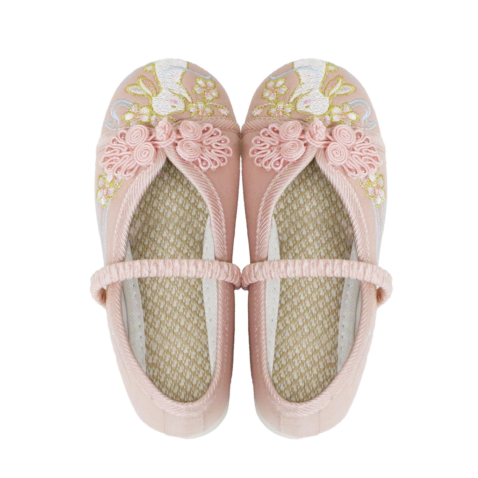 kimono cafe 七五三 草履のかわりに履ける靴 七五三の靴 痛くない楽ちん靴 うさぎの刺繍 歩きやすい 草履 和柄の靴 6040000897990 pink