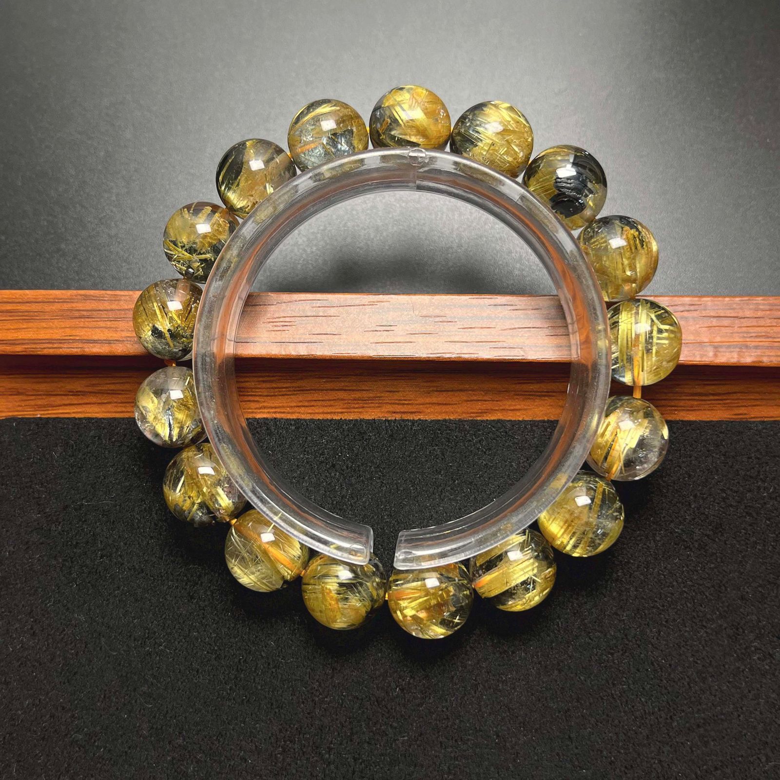高級 EU製 ☆太陽花タイチンルチル☆黄金針水晶 金運 開運