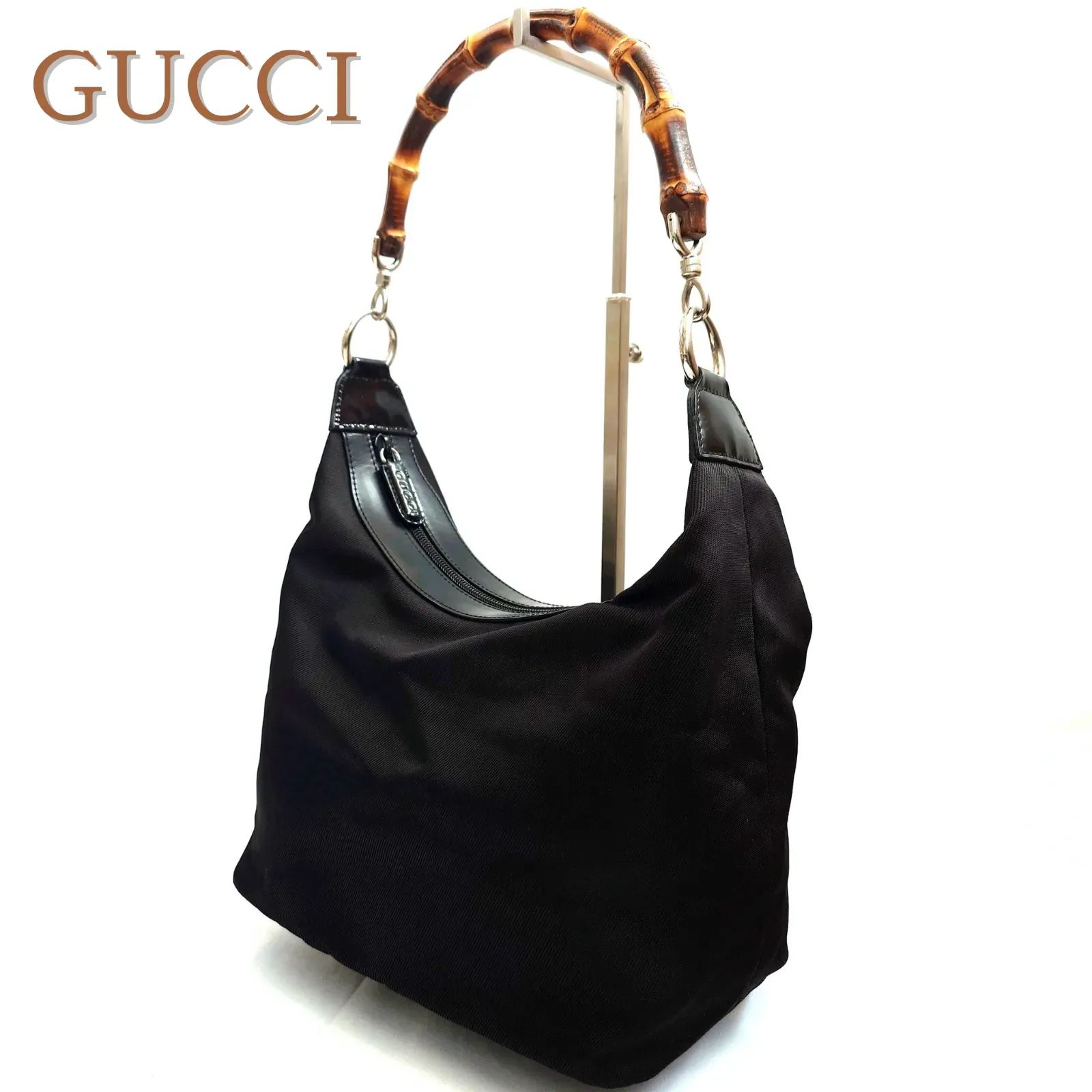 美品】GUCCI グッチ バンブー ショルダーバッグ ワンショルダー ブラック ナイロン 000-1998-0531 レディース 中古 - メルカリ