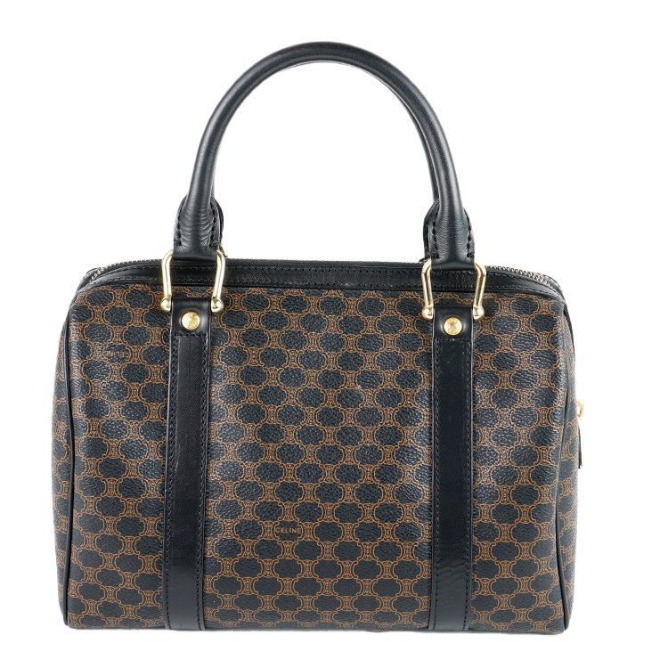 良品】CELINE マカダム柄ラインミニボストンバッグDM97/2ヴィンテージ 