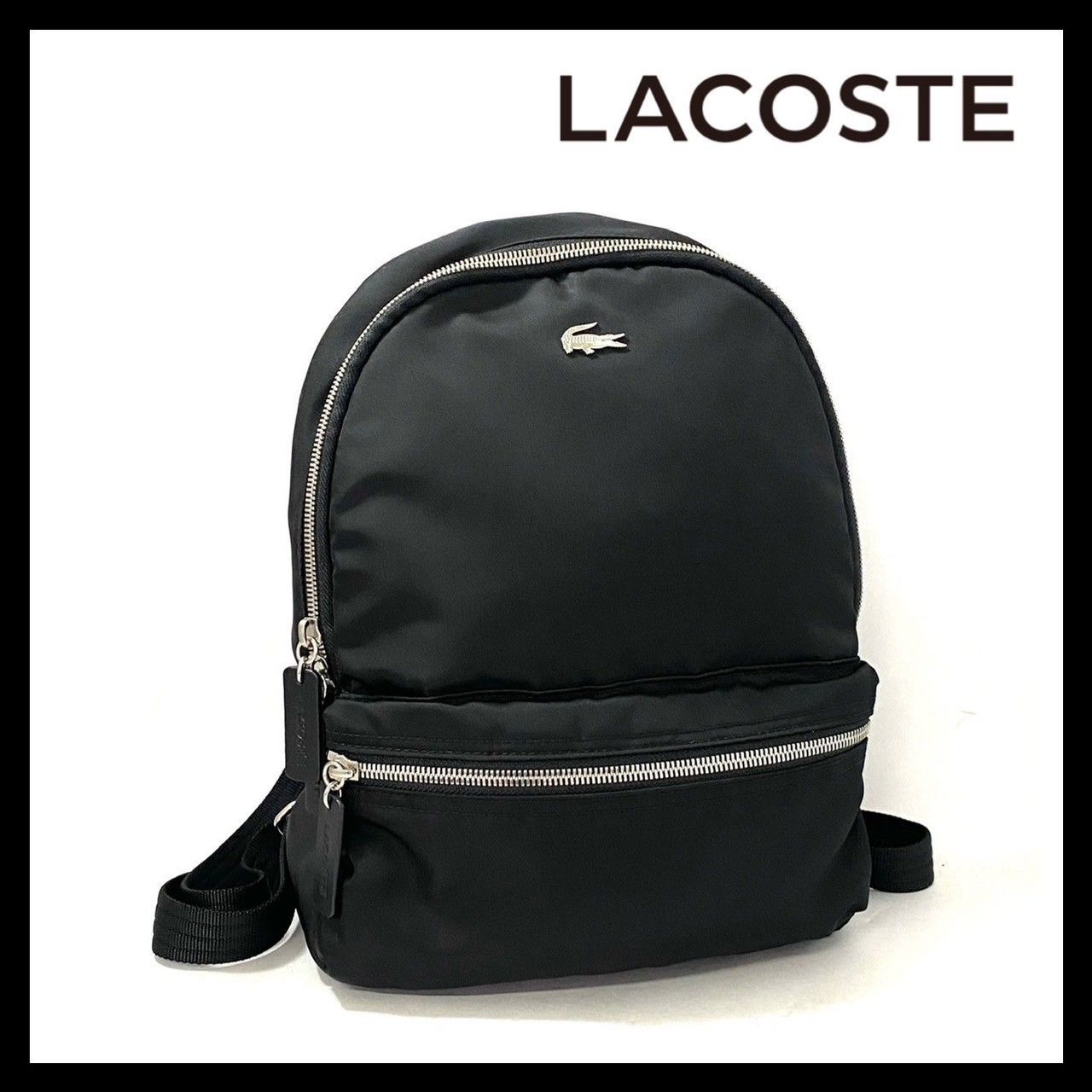 FU【LACOSTE】リュックサック ナイロン ブラック/黒 バックパック 