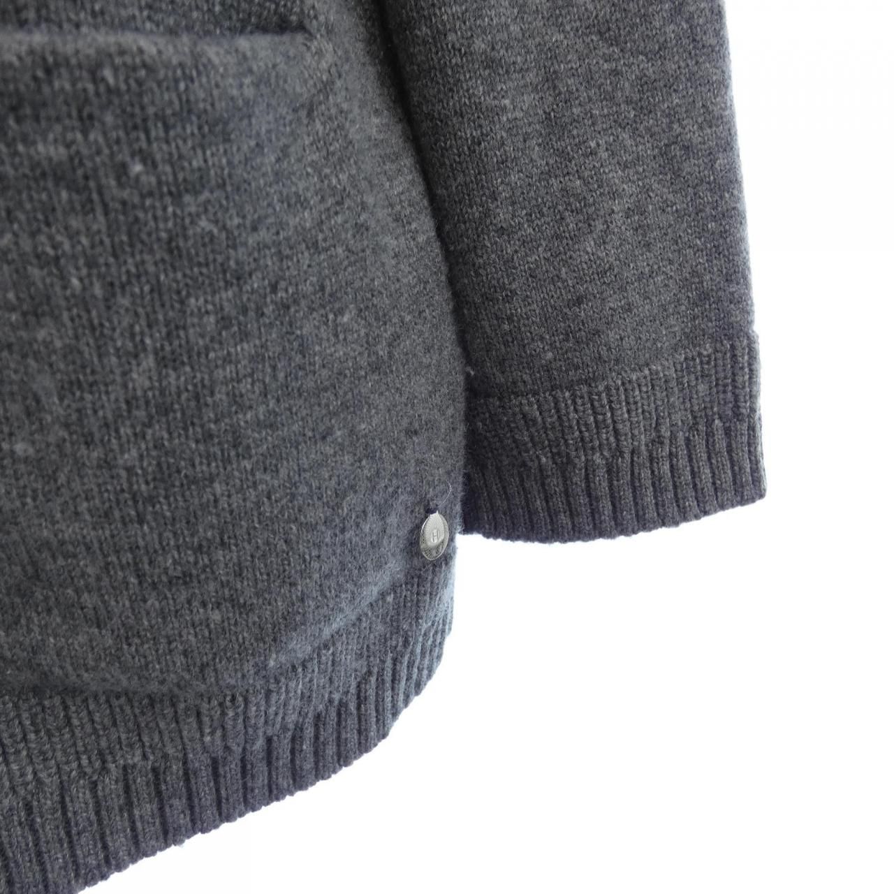 HERMES / エルメス | ゴルチエ期 ウール アルパカ Hロゴ ニット ロング  