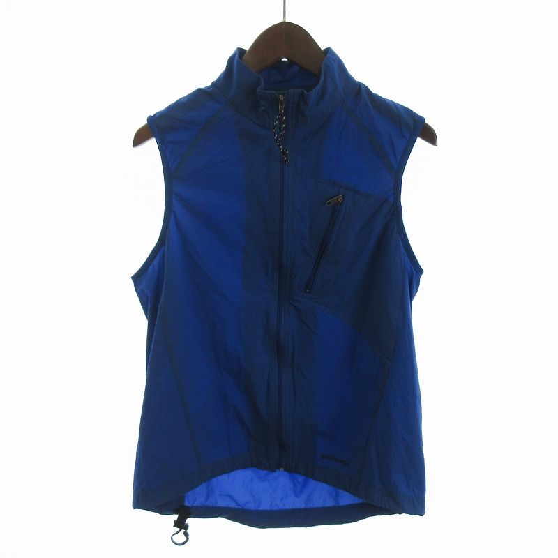 パタゴニア Patagonia ヴィンテージ ナイロンベスト ロゴ刺繍 青
