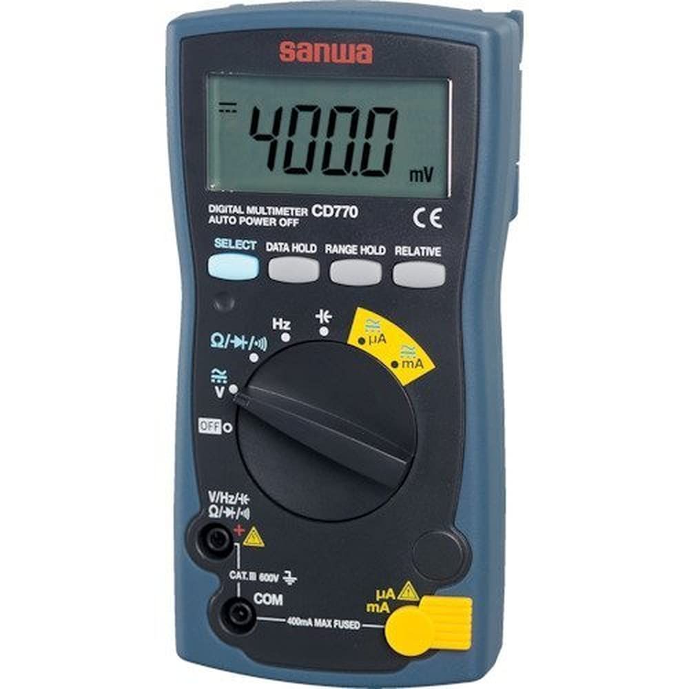 三和電気計器 デジタルマルチメータ 赤色 DC|AC600V CD770