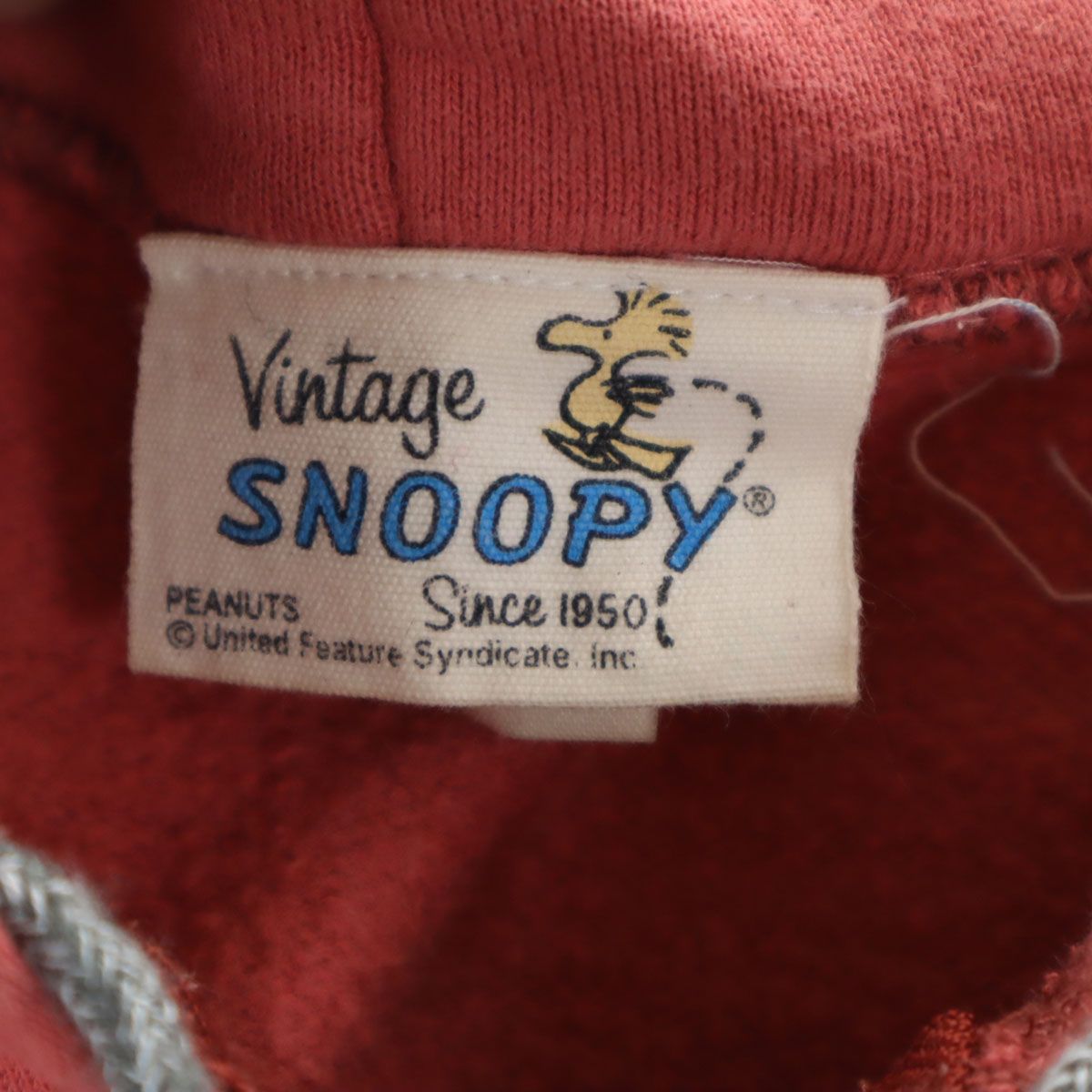 Two Moon トゥームーン Vintage SNOOPY 長袖 ジップパーカー 40/38 レッド系 スウェット 裏起毛 レディース 古着 中古 Two Moon トゥームーン Vintage SNOOPY 長袖 ジップパーカー 40
