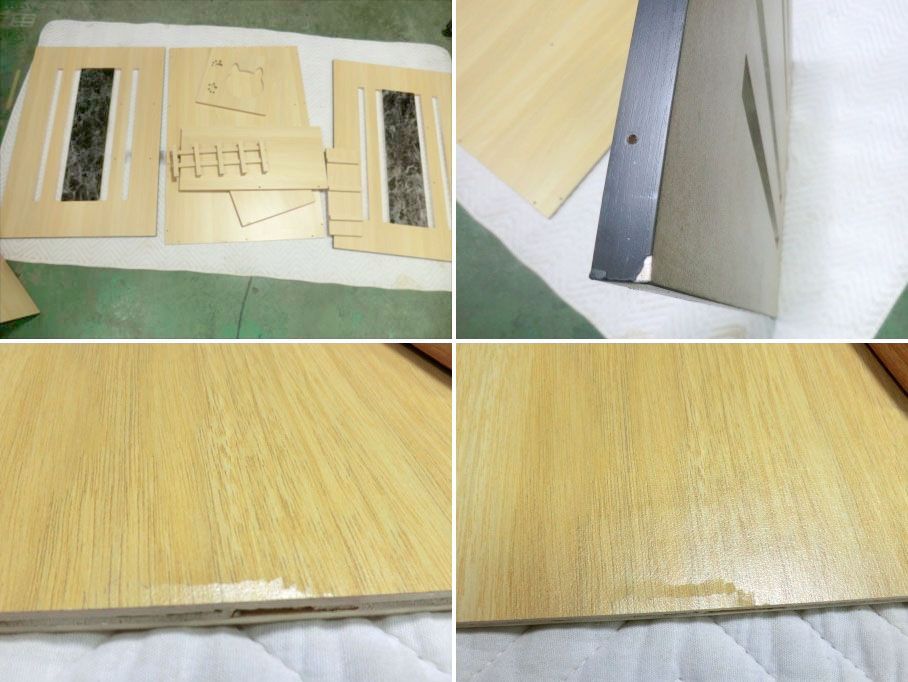 D3516◆やや難あり ♥ Mycat 猫 ケージ 2段 木製 両開き キャスター付き 組み立て簡単 ベージュ Mycat003