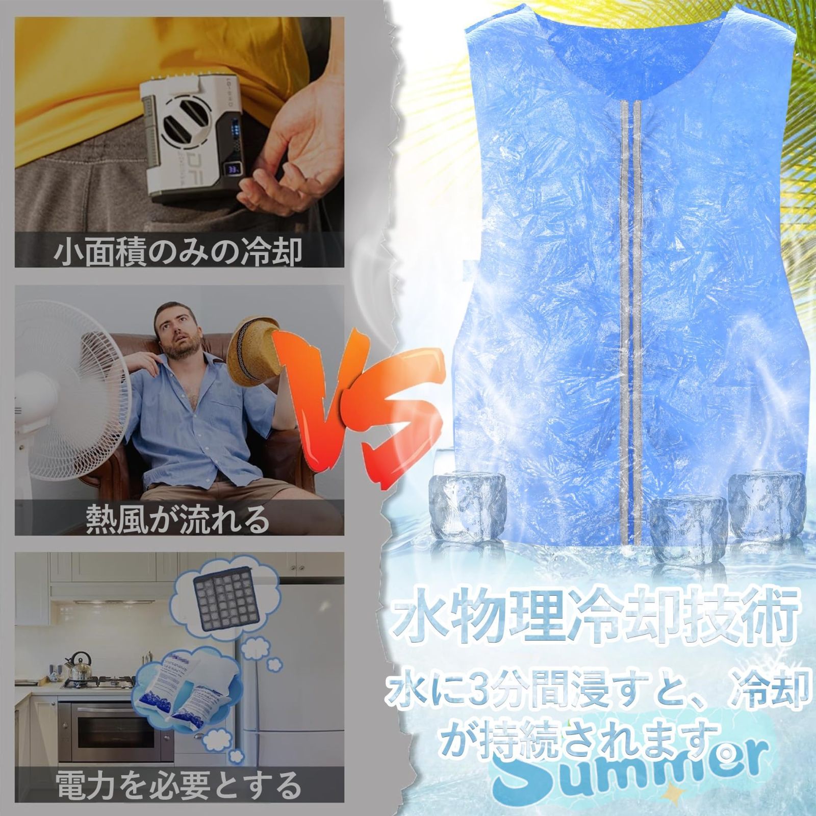 熱中症 水冷ベスト クールベスト 冷水服 10000mAhバッテリー付き 冷却