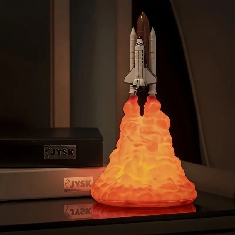 3Dプリント ロケットライト A スペースシャトル ライト USB充電 LED コードレス ロケット 打ち上げ 発射 ナイト ランプ ベッドサイド 宇宙 オブジェ インテリア 子供 プレゼント