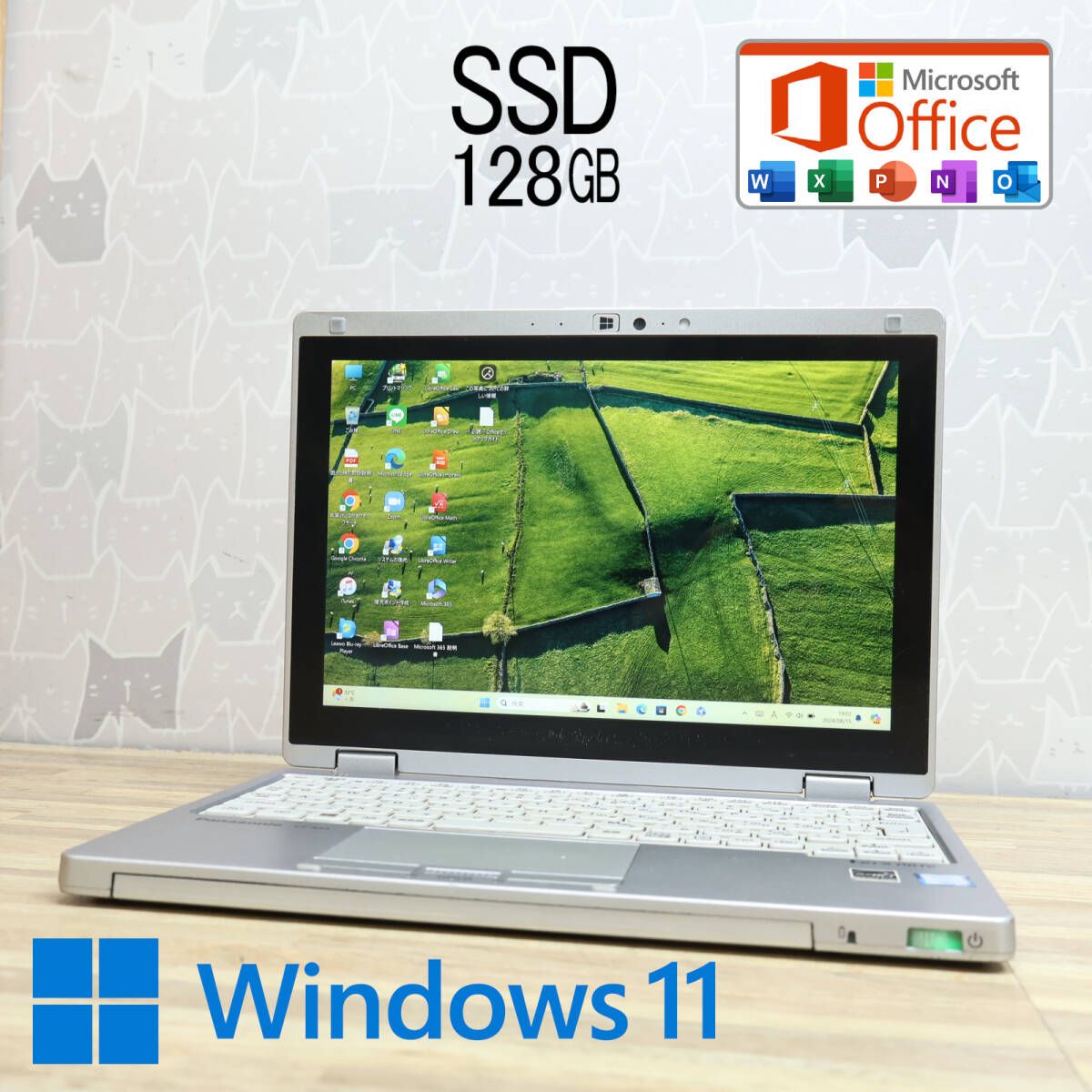 美品 SSD128GBCF-RZ5 Webカメラ Core m3 6Y30 Win11 MS Office 中古品 ノートPCP76780