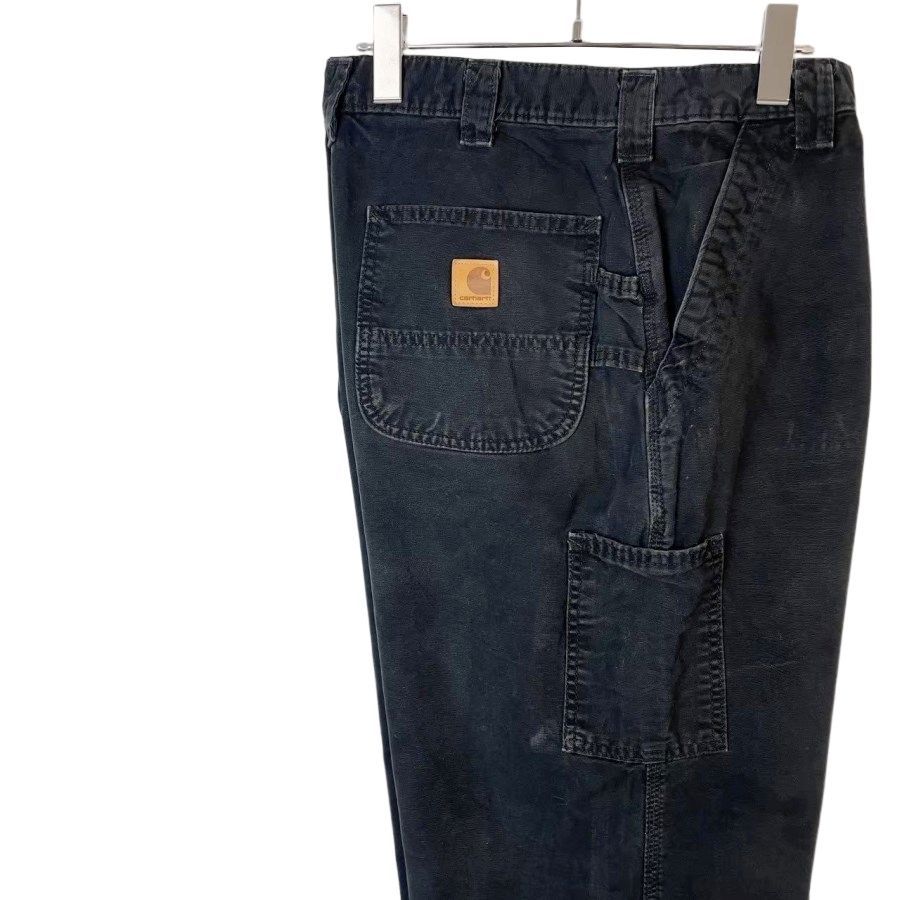 CarharttカーハートB1511ダックペインターパンツワークパンツカーペンター革タグレザーパッチ黒ブラックLOOSEFITルーズフィット ヴィンテージ50123