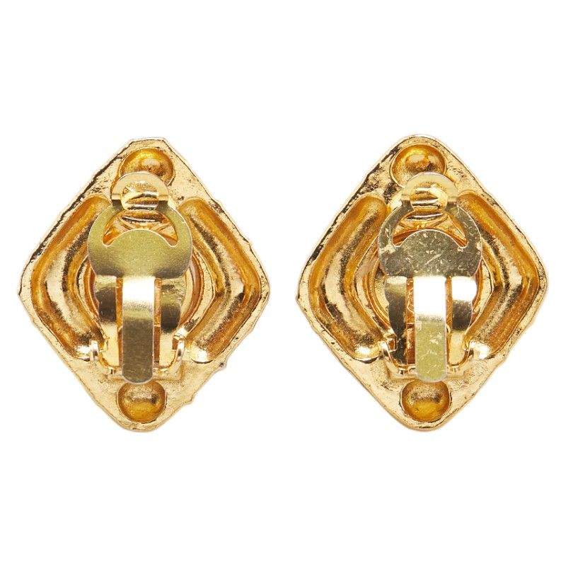 シャネル ひし形 モチーフ ゴールド メッキ フェイクパール レディース  