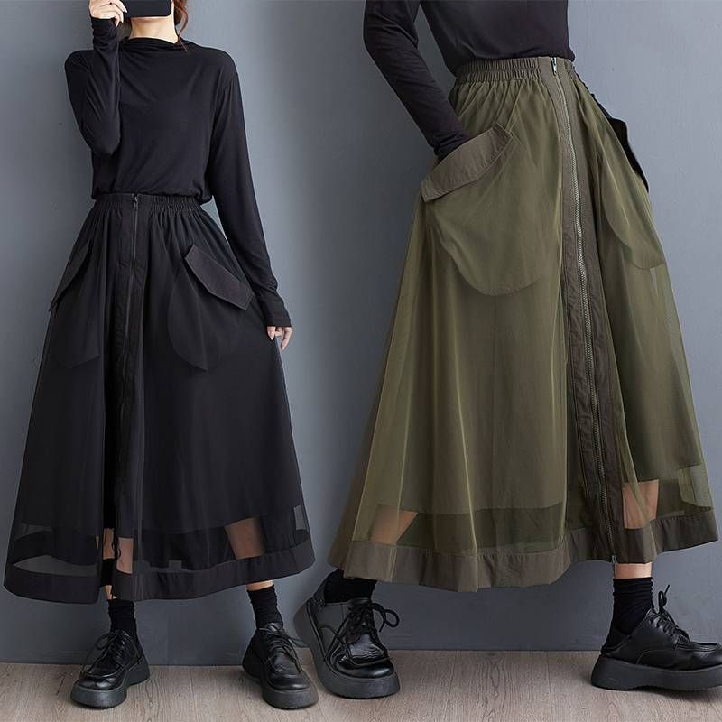 ロングスカート レディース スカート チュールスカート プリーツスカート Aライン ロング丈 マキシスカート ビジネススカート ウエストゴム 春 秋 着痩せ 大人 きれいめ カジュアル 通勤 体