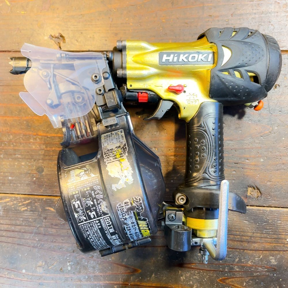 7日保証・整備済】消耗部品多数交換♪日立 HIKOKI 高圧 65mm 釘打ち機 