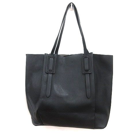 ZARA ザラ　黒　レザートートバッグ ザラ ZARA トートバッグ フェイクレザー 黒 ブラック /MS - メルカリ