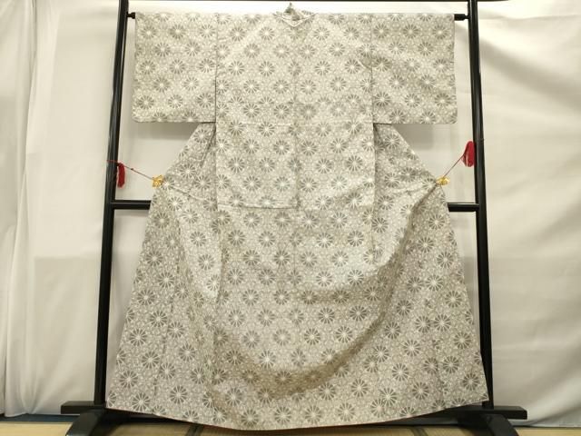 7マルキ【正絹 大島紬】L~LL Aラインワンピース 着物リメイク 1932