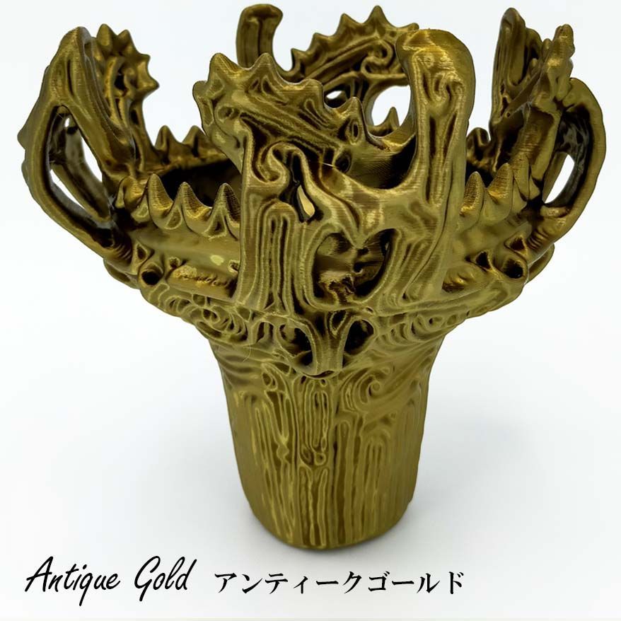 金属色【18cm【火焔型土器 レプリカ】送料無料】現代アート風