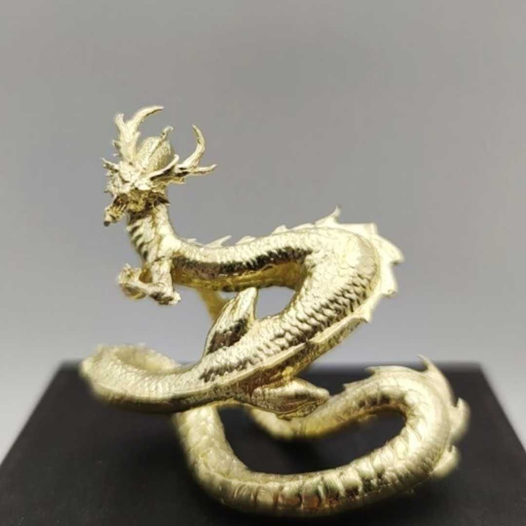 風水 龍 ゴールドドラゴン ーVer3ー 金属 6cm 置物 竜 玄関 風水グッズ