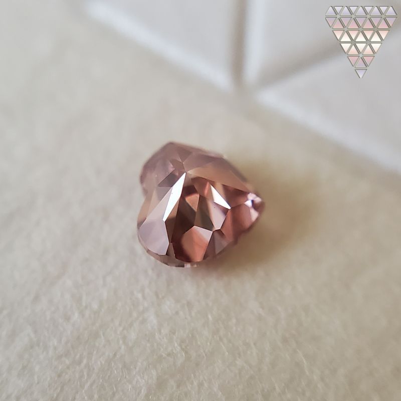 0.17 ct FANCY DEEP ORANGY BROWNISH PINK VS1 HEART AGT 天然 ダイヤモンド