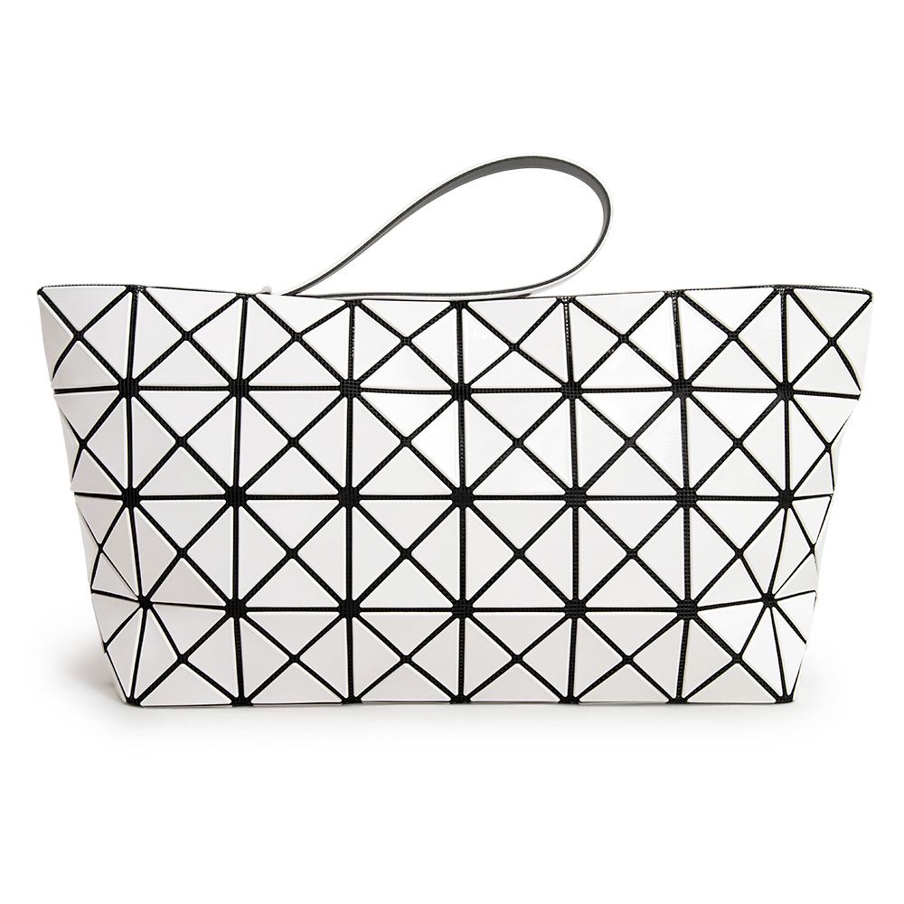 イッセイミヤケ BAOBAO バオバオ プリズム クラッチバッグ PVC ホワイト 白 シルバー金具 BB93 ISSEY MIYAKE