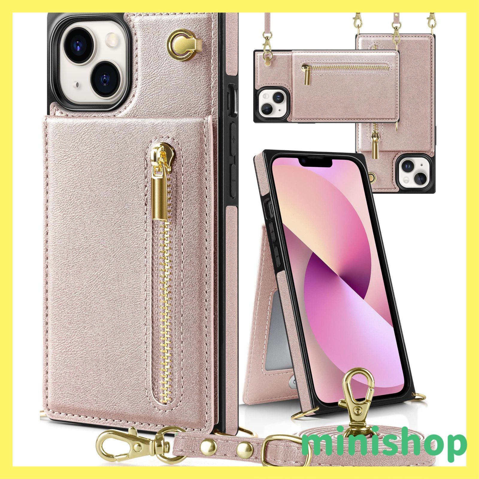 【特価商品】肩掛け 携帯ケース 首かけ 13適用 斜めがけ iPhone ショルダー 財布型 アイフォン13 ケース ケース手帳型 ケース手帳型 背面 13スマホ カード収納 iphone ストラップ付き iphone 上下開 