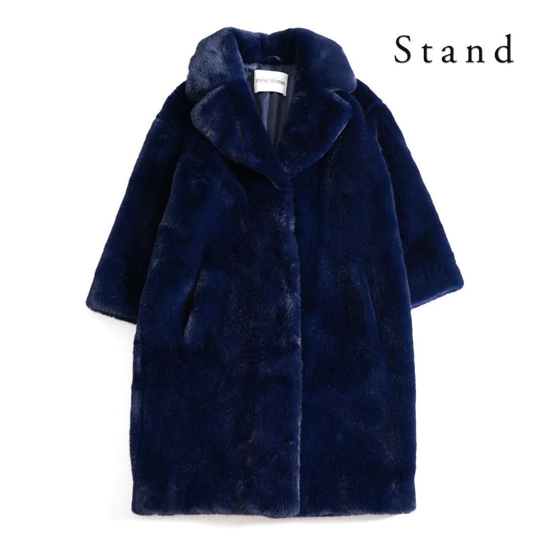 896y*極美品 トゥモローランド Stand エコファーロングコート - メルカリ