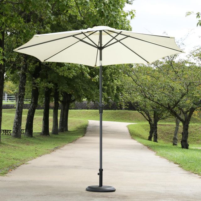不二貿易 アルミ ガーデン パラソル アイボリー 270cm 85185 チルト機能 ガーデン 庭 ベース別売