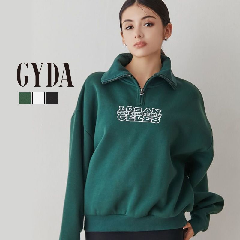 完売品！ GYDA ジェイダ ハーフジップ スウェット トレーナー トップス 完売品！ GYDA ジェイダ ハーフジップ スウェット トレーナー