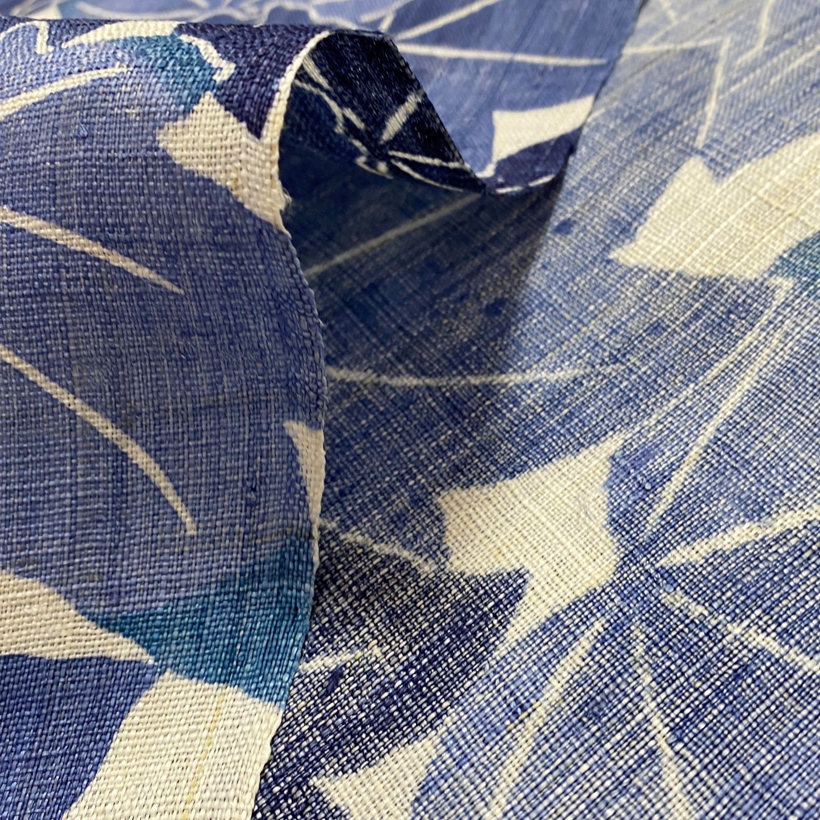 新品 お仕立て付き 単衣夏向き 麻 栗山吉三郎作 九寸帯 芙蓉 薄