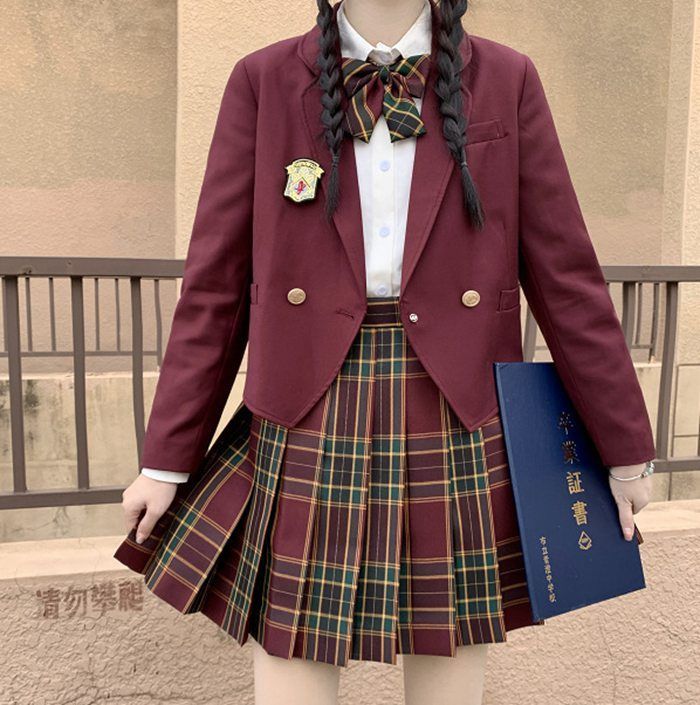 リボン ブレザー 女子高生 制服 スカート チェック セット JK 学生 ...