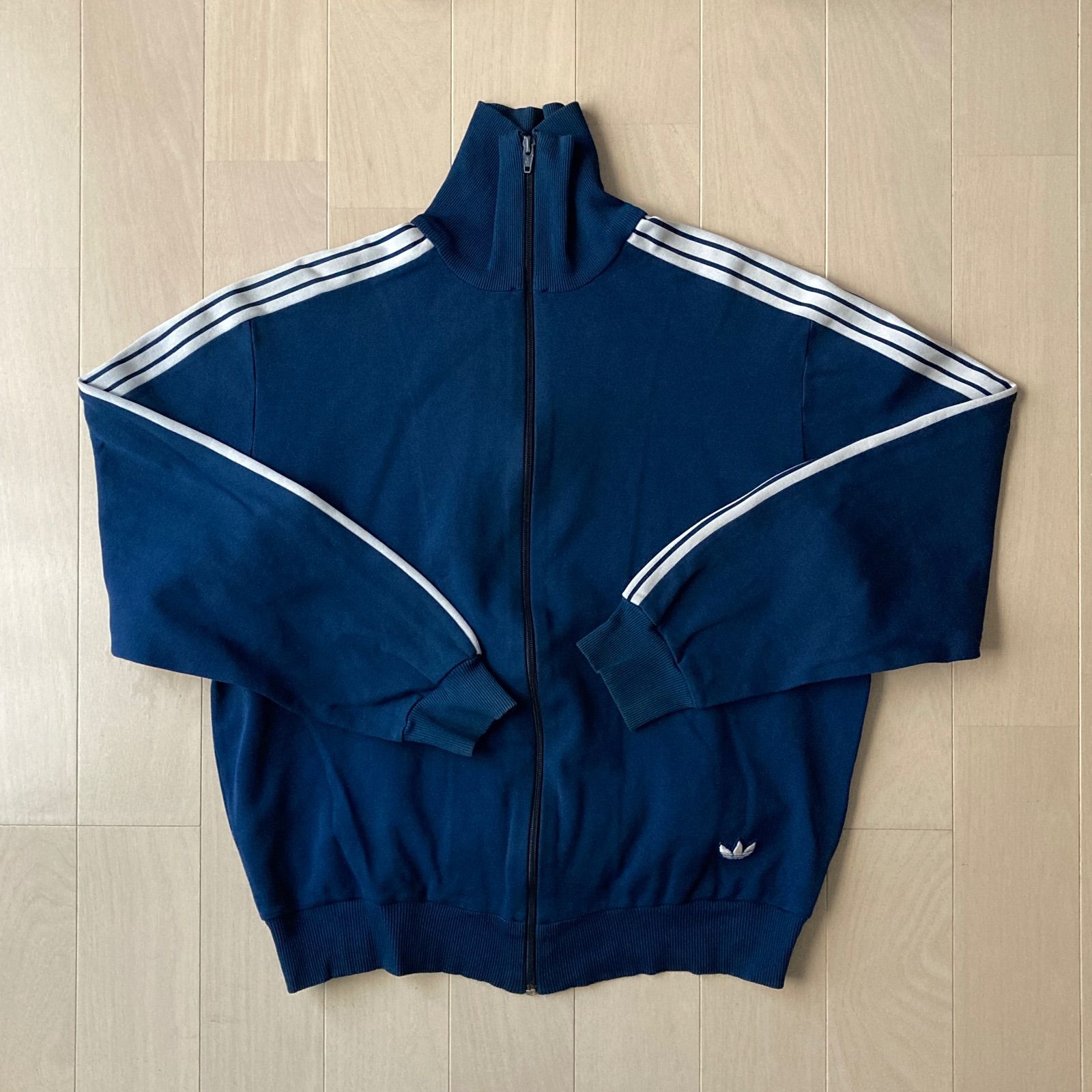 5 adidasアディダス トラックジャケット ジャージ 紺 サイズ5 デサント
