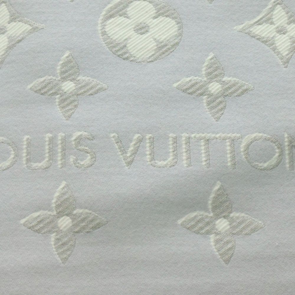 LOUIS VUITTON ルイヴィトン LV モノグラム エセンシャル シャイン ウール混マフラー ラベンダー レディース M78895