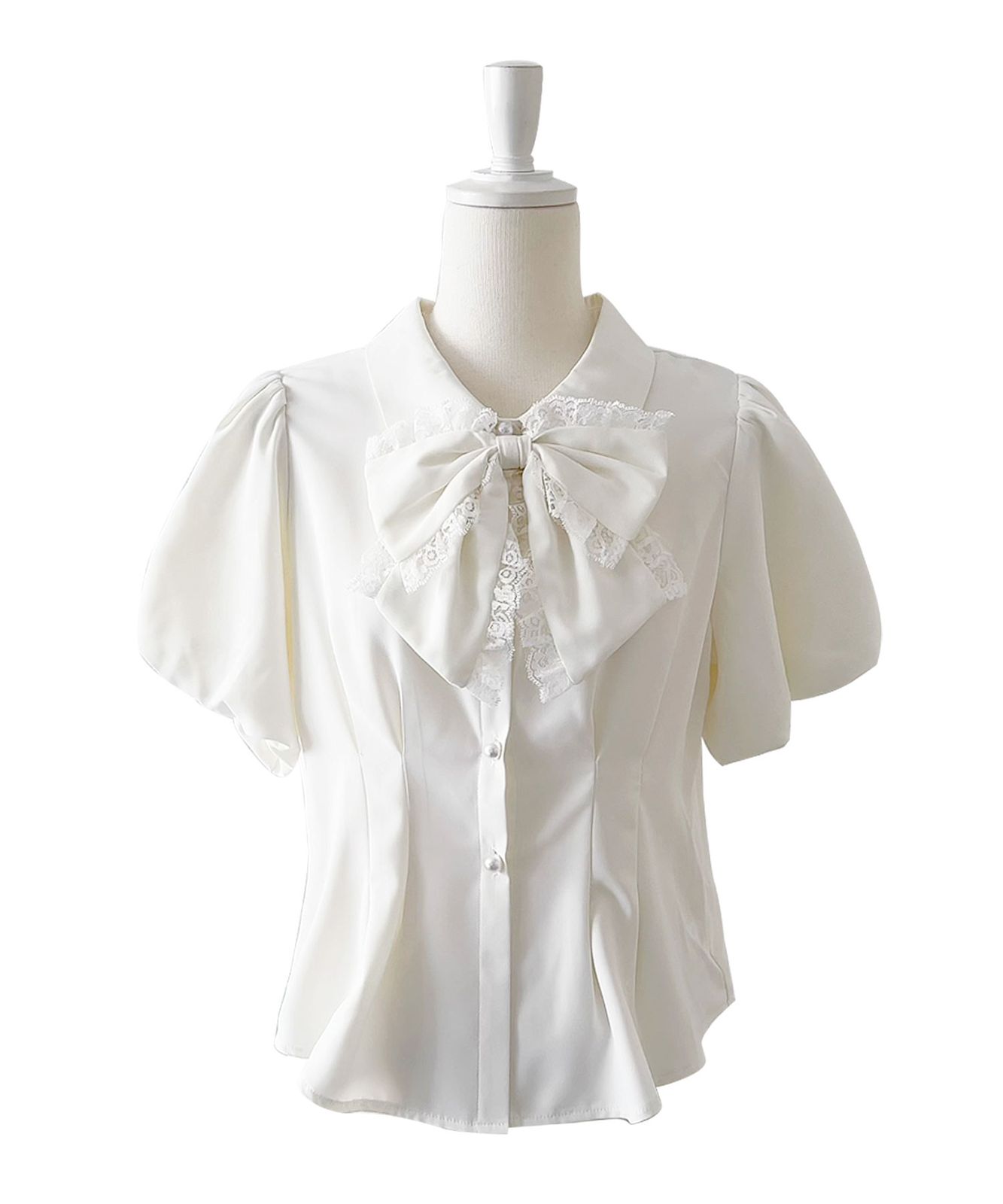 夢展望公式 [新品未使用] リボン付角襟シャツブラウス [ホワイト] 他