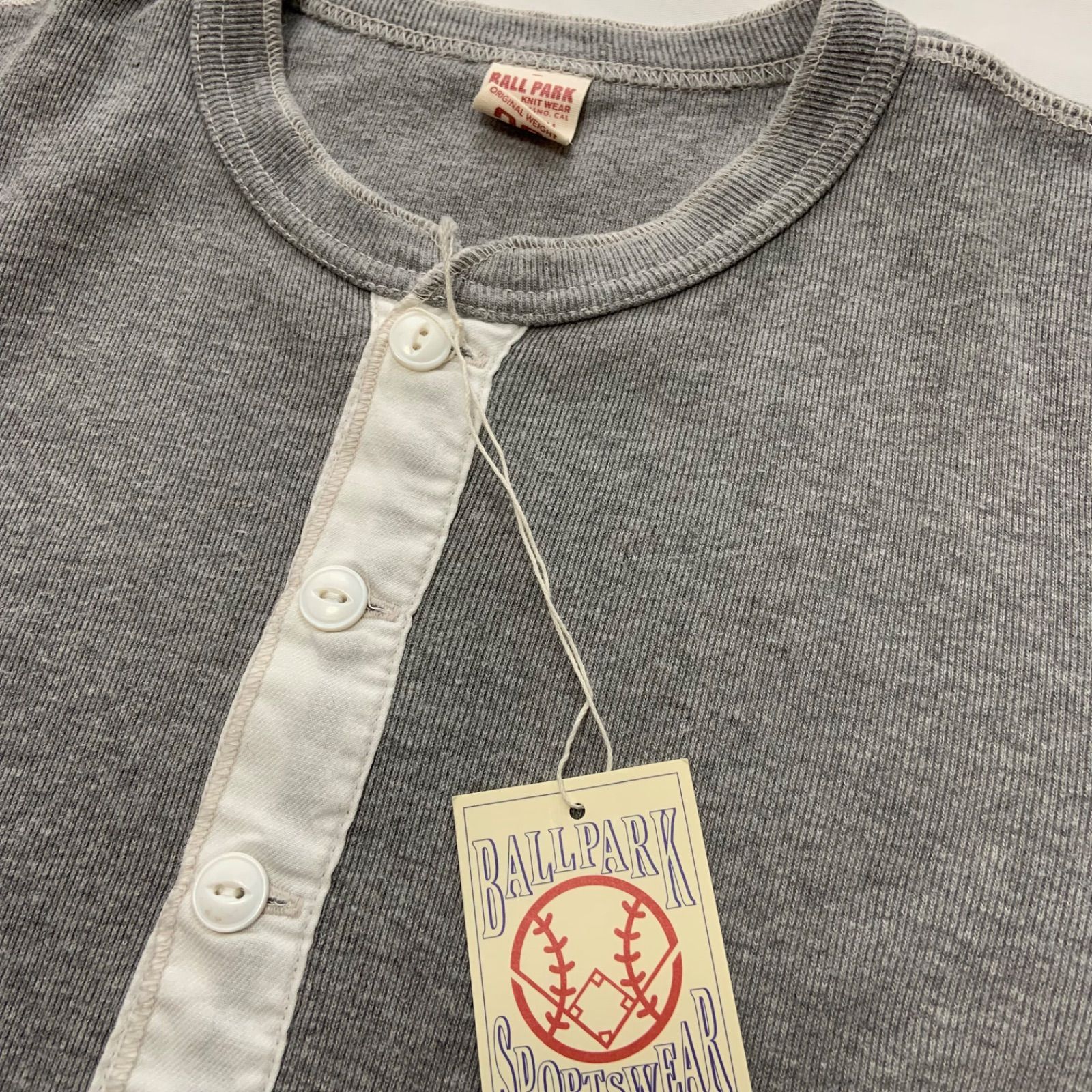 ☆【古着】BALLPARK リアルマッコイズ ヘンリーネック半袖Tシャツ 