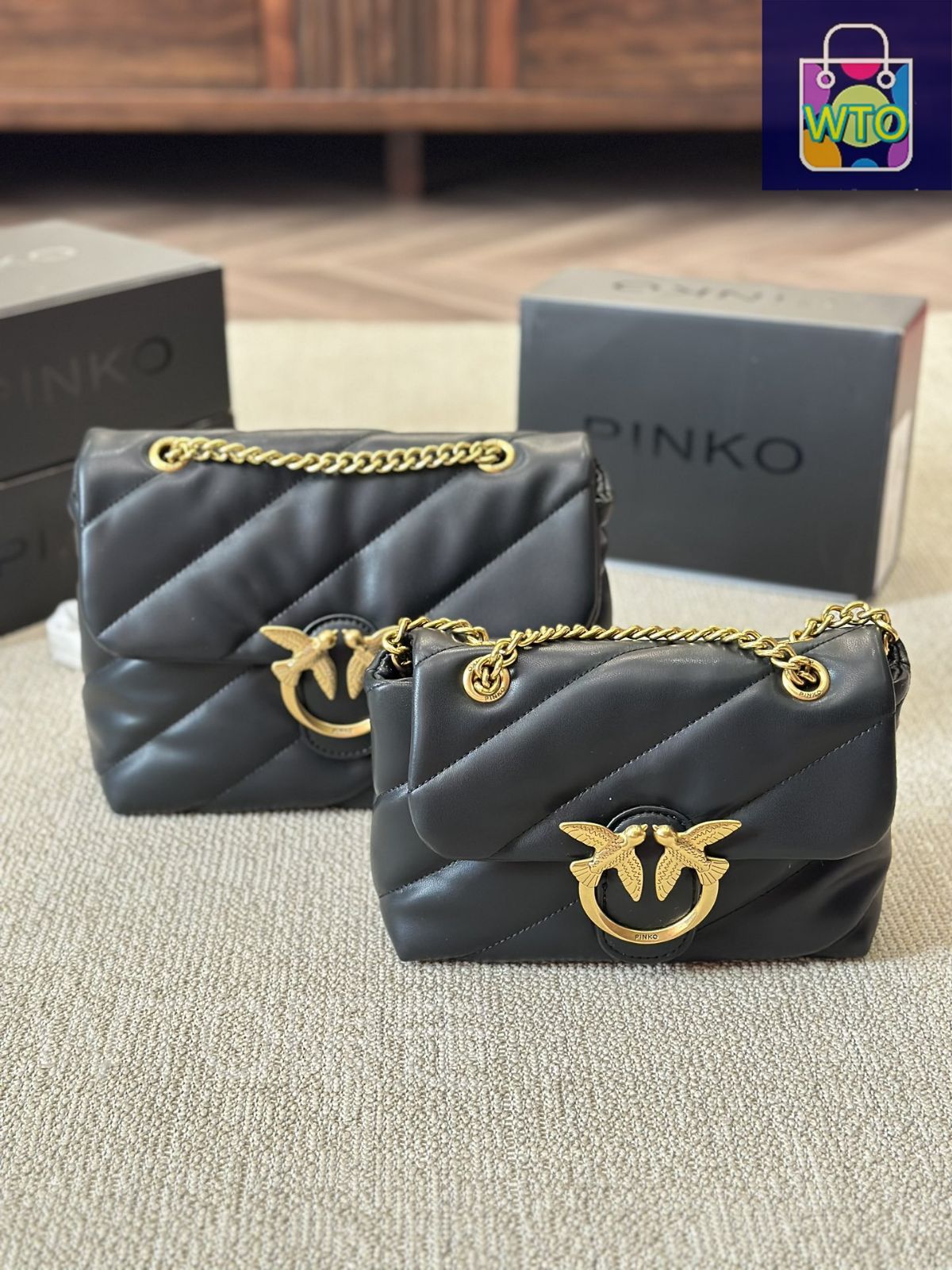 今日 PINKO クラシック ブラック＆ゴールド 送料無料 在庫 セール価格 -WTO輸入1
