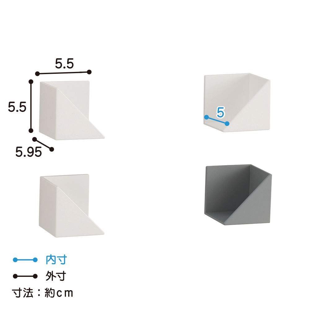 【新着商品】FLAT in 2個セット ラップ・ティッシュホルダー (1個あたり) 幅5.5cm×奥行5.95cm×高さ5.5cm マグネット  ホワイト フラット キッチン収納 イン 壁面収納 Belca FK-WTW