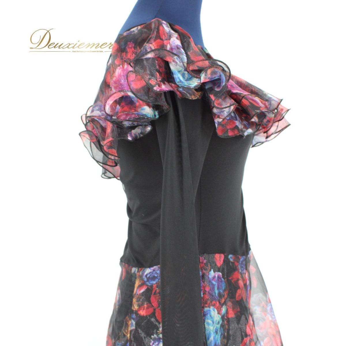 【美品 社交ダンス衣装】ワンピース ドレス leirena 黒 かわいい 上品 美品 社交ダンス衣装】ワンピース ドレス leirena レイリーナ 黒