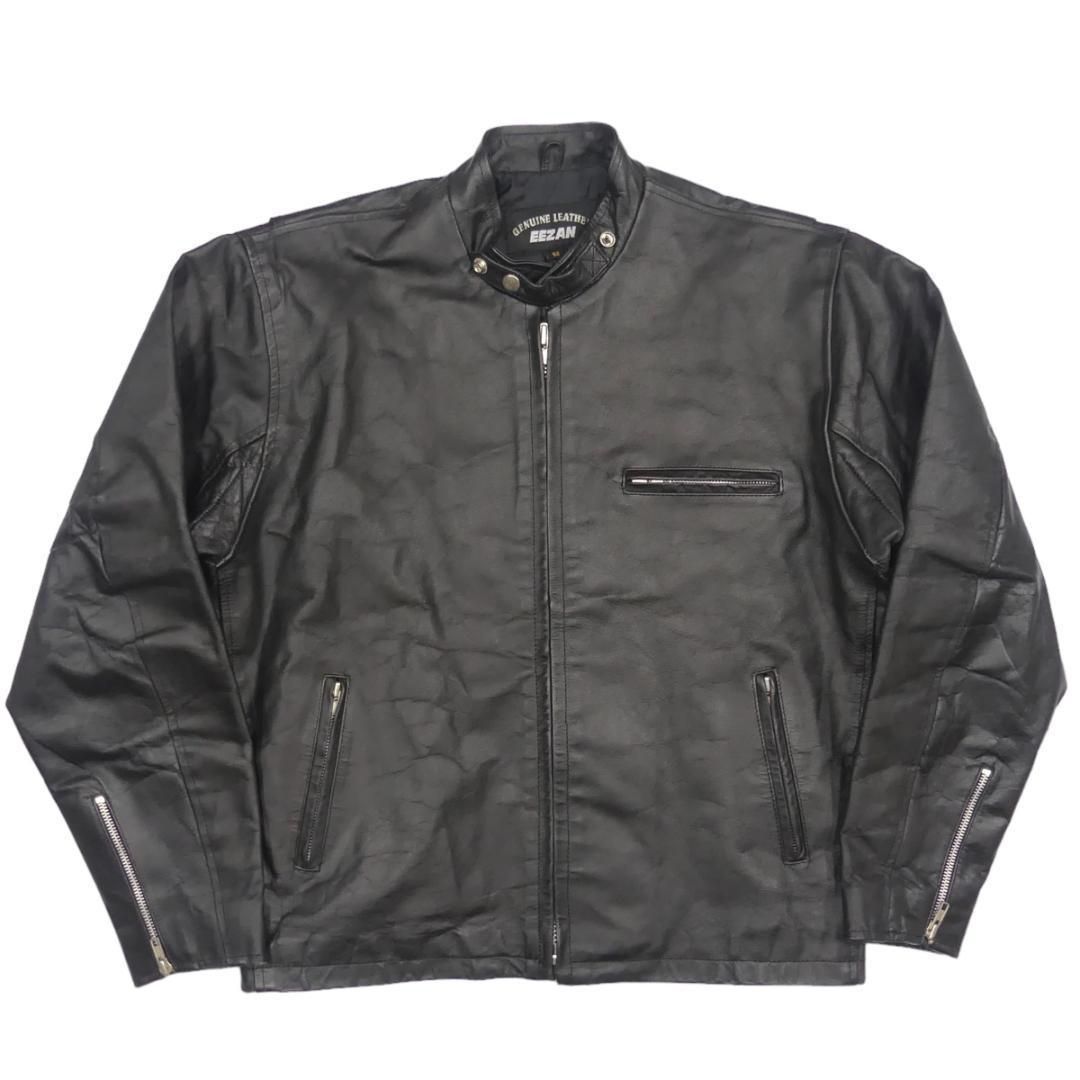 ブラック ライダースジャケット ライダースジャケット 本革 シングル レザージャケット XL 黒 HH9092