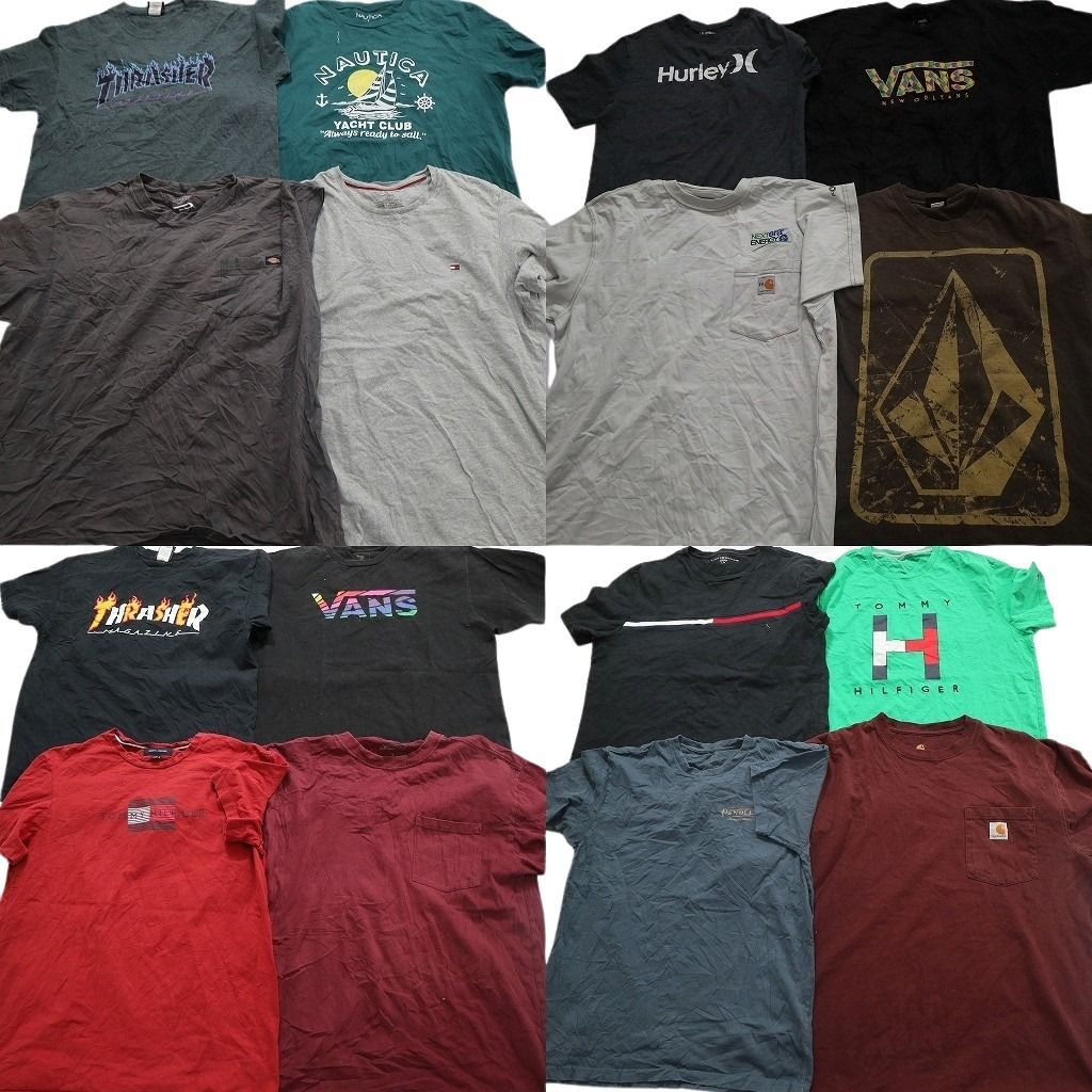 古着卸 まとめ売り ブランドMIX 半袖Tシャツ 16枚セット (メンズ L ) スラッシャー ハーレー ディッキーズ 中古 古着 MY9308