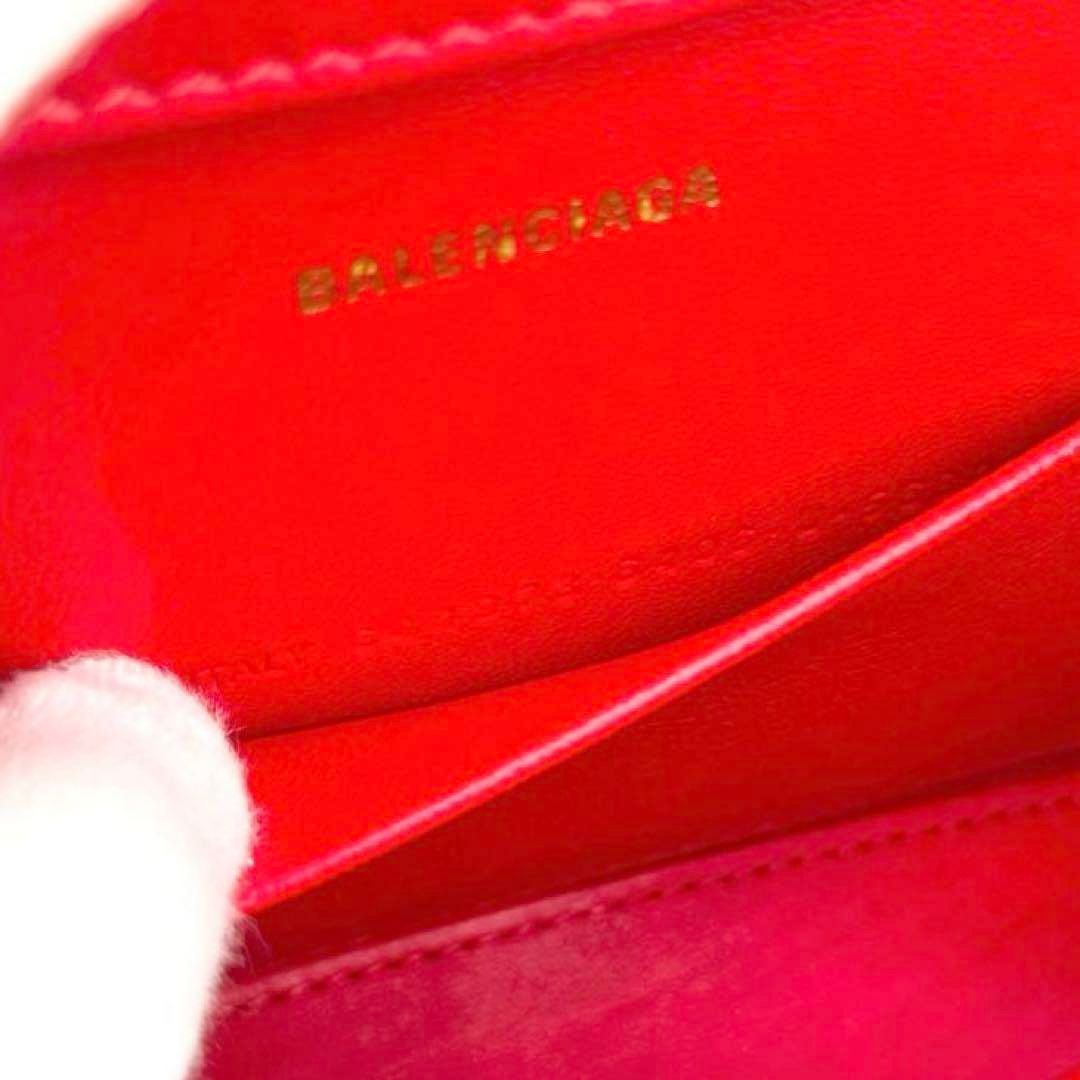 バレンシアガ チェーンショルダーバッグ アワーグラス レッド レザー