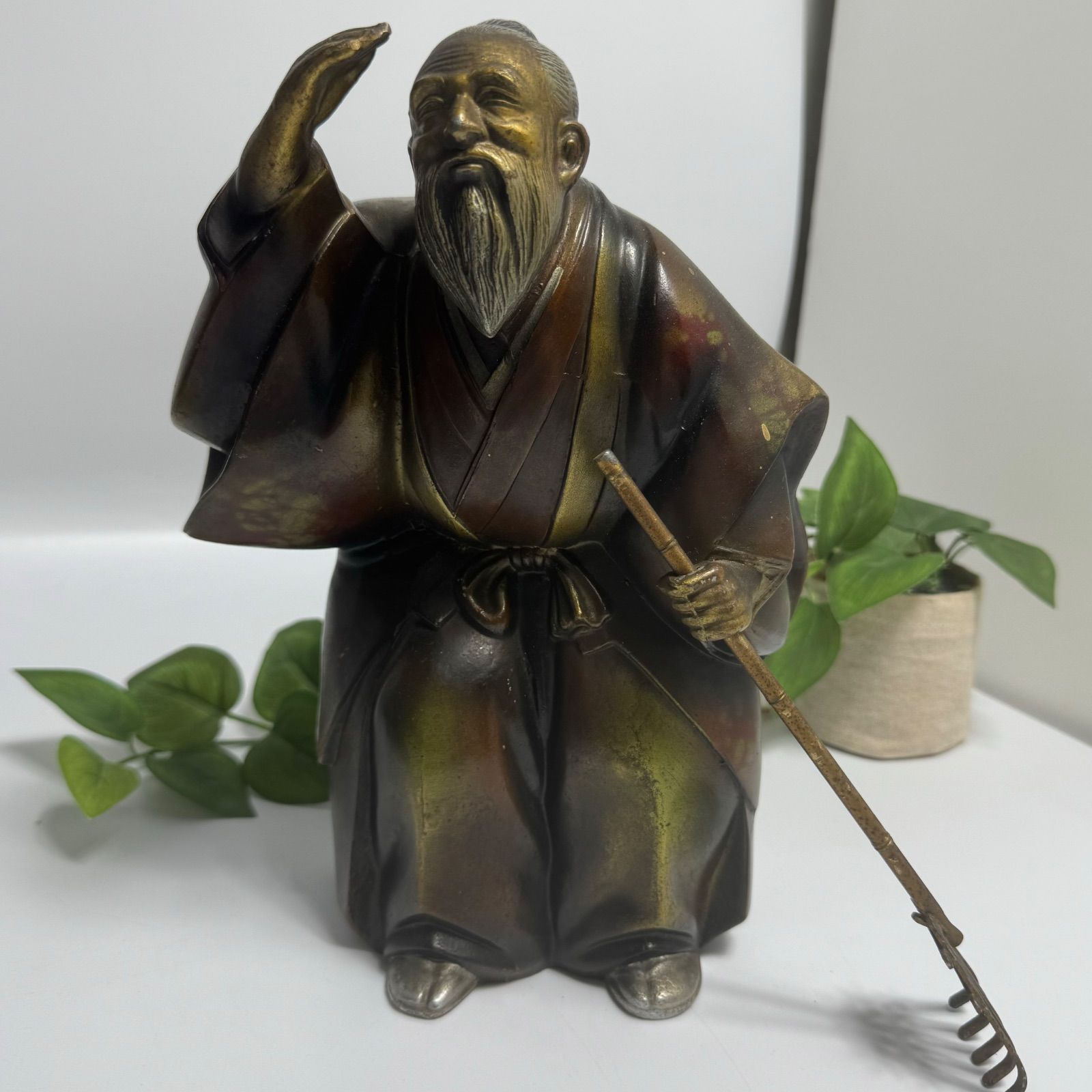 昭和レトロ 金属製 高佐人形 翁像 嫗像 置物 オブジェ インテリア Amazon.co.jp: 昭和レトロ 金属製 高佐人形 翁像 嫗像 置物