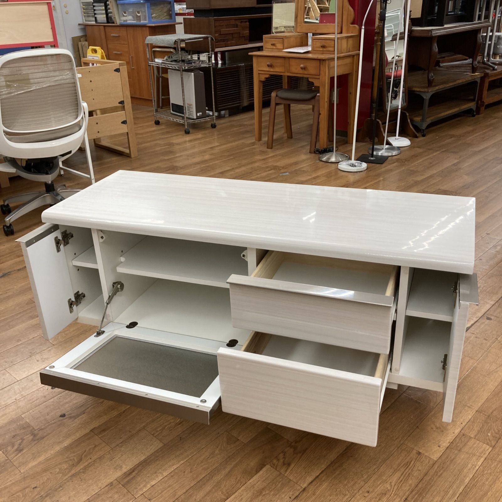 S190 NITORI ニトリ ローボード ポスティア ホワイト 幅125cm