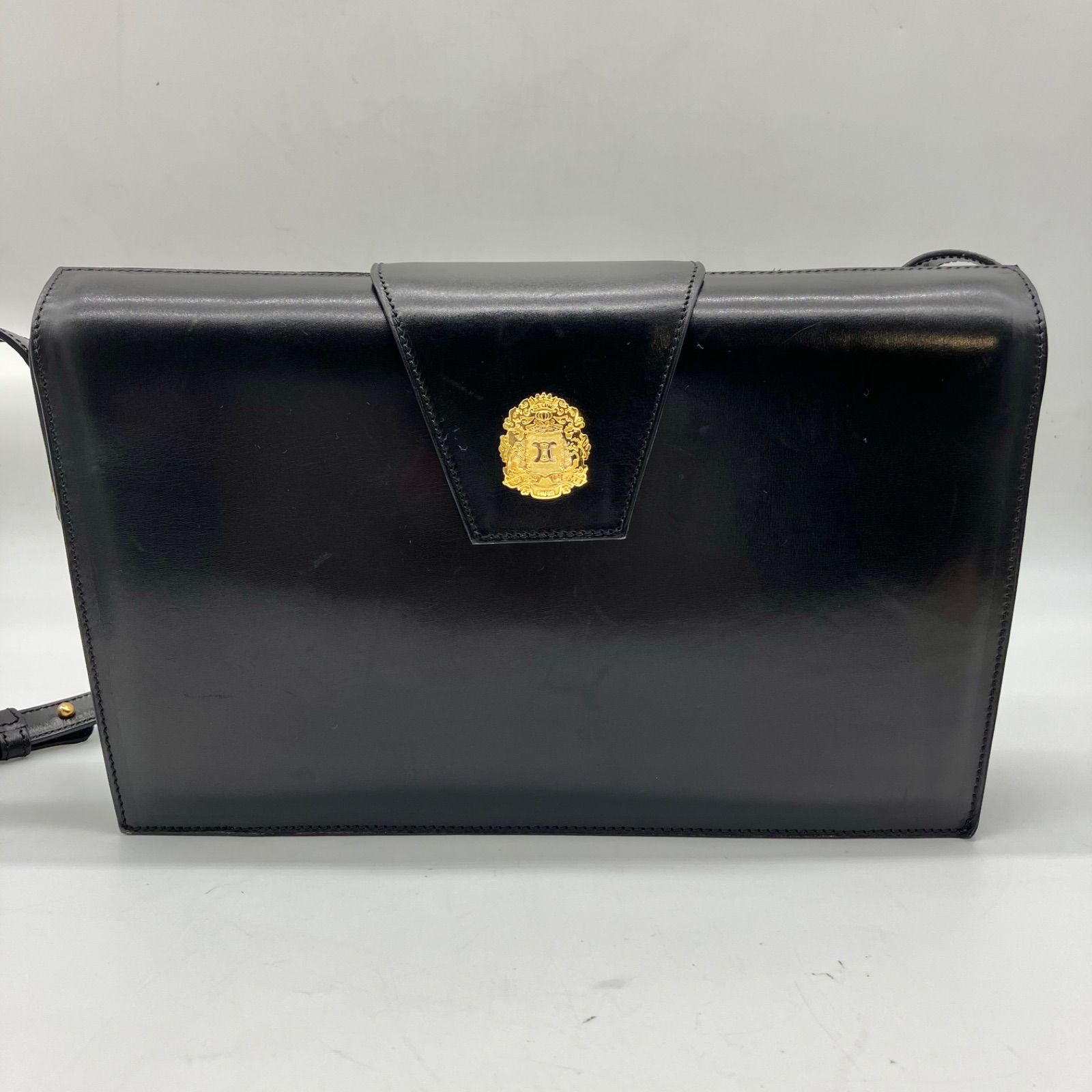 お買い得】CELINE ショルダーバッグ レザーブラック ロゴ - メルカリ