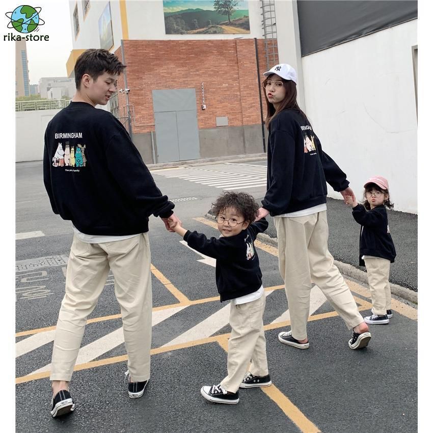 親子 ペアルック パーカー春秋 家族揃い パパ ママ キッズ 長袖 親子服　 カップル　親子セット 部屋着　カジュアル スウェット 子供服 運動会 親子 ペアルック パーカー春秋 家族揃い パパ ママ キッズ 長袖