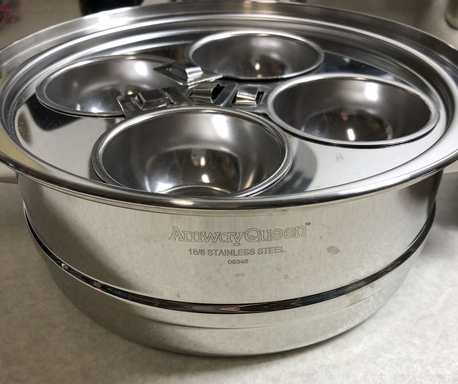 DH1185】アムウェイ クイーンクック フライパン 両手鍋 片手鍋 蒸し器