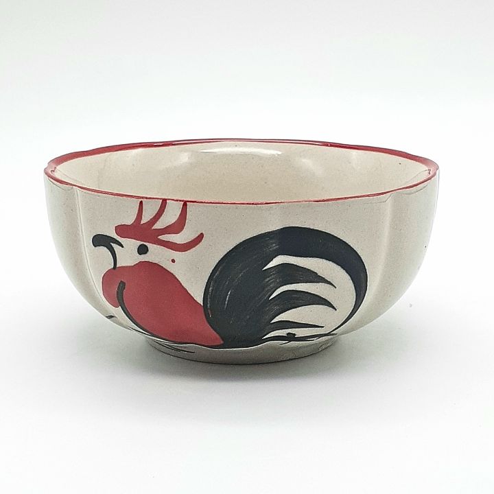 【新品】矢板緑 ペンギン飯椀 2点セット 2個組】【タイ直輸入🛩️鶏柄🐓ランパーン陶器 御椀 直径10.5cm